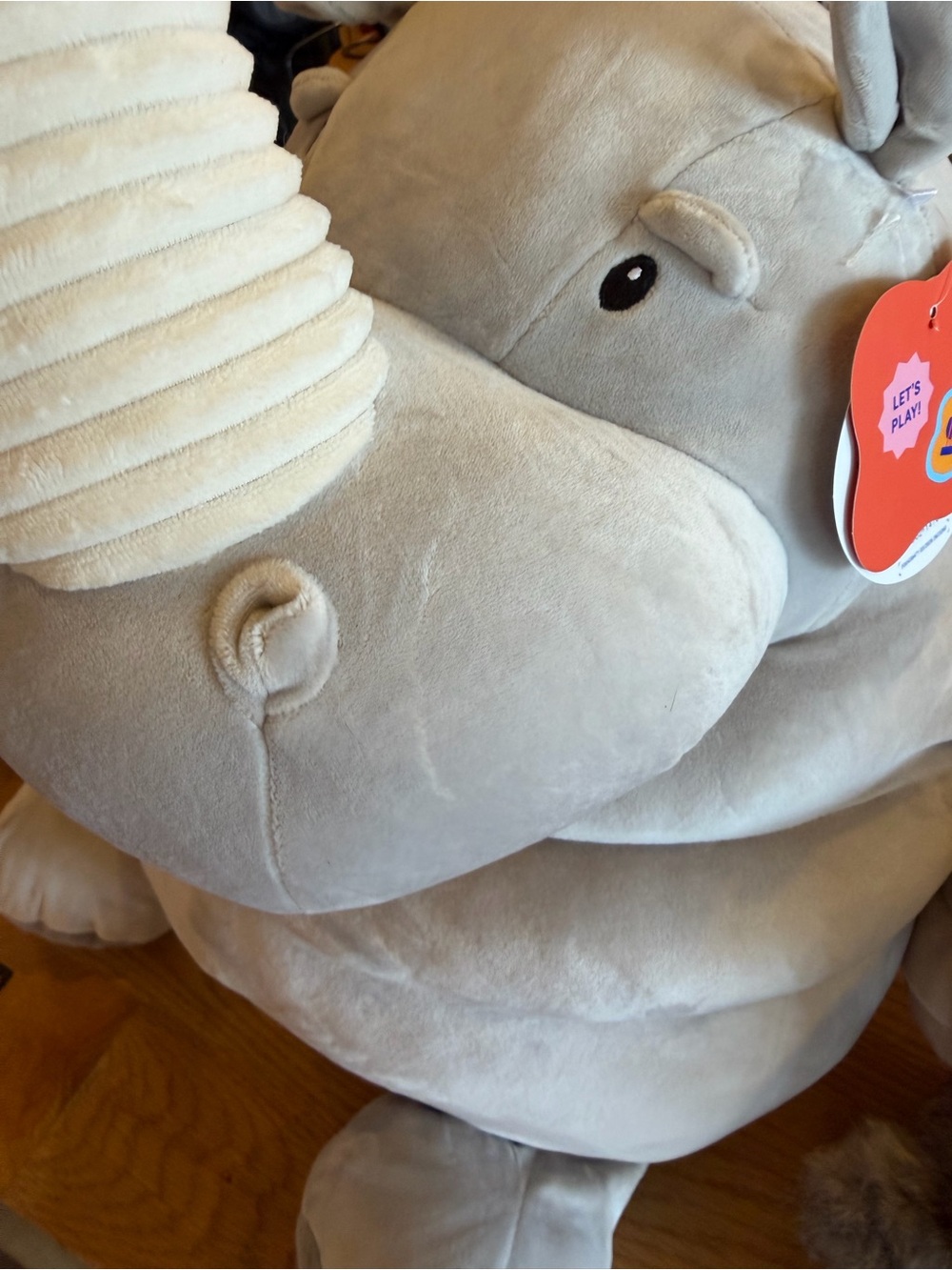 Jumbo Squish Plush Gray Hippo Stuffed Animal XXL 🩶✨